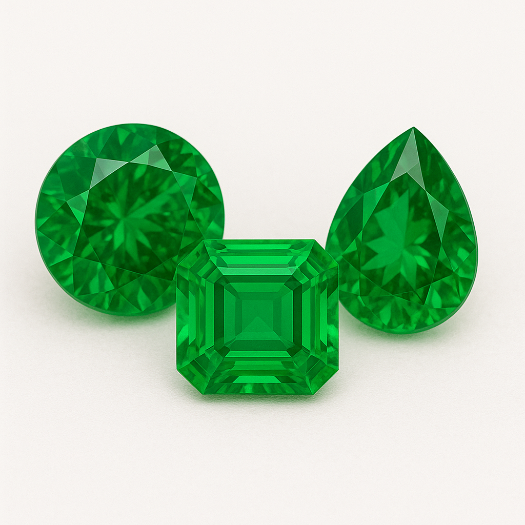 Комплект изумрудных серег